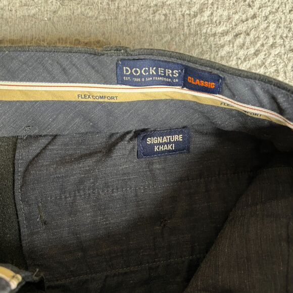 Dockers Signature Khaki Lux Classic Fit Pants Mens 42x32 Flex Comfort Waistband - Picture 10 of 16